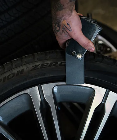 Alloy wheel being colour matched during the paint code process