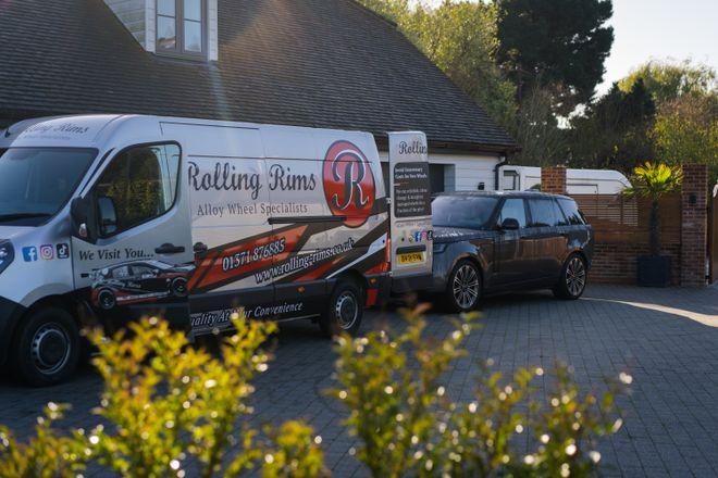 Rolling Rims van delivering a customers alloy wheels back to their house and fitting them back on the vehicle